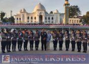 Satu Pleton Polwan Polres Soppeng Tampil Tegap di Upacara Penurunan Bendera HUT Ke-81 RI