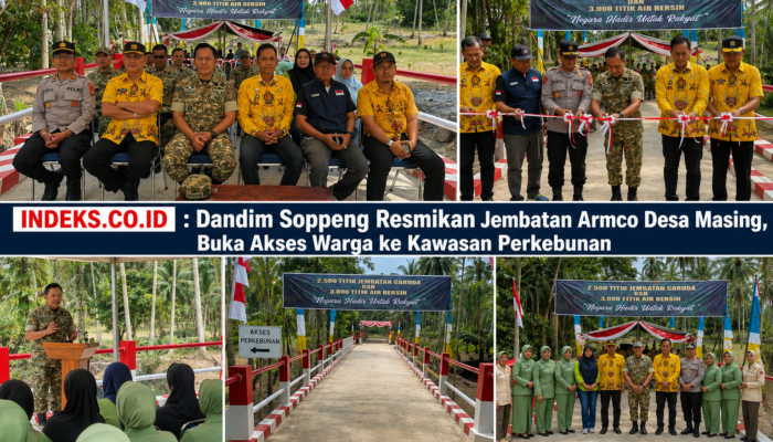 Dandim Soppeng Resmikan Jembatan Armco Desa Masing, Buka Akses Warga ke Kawasan Perkebunan
