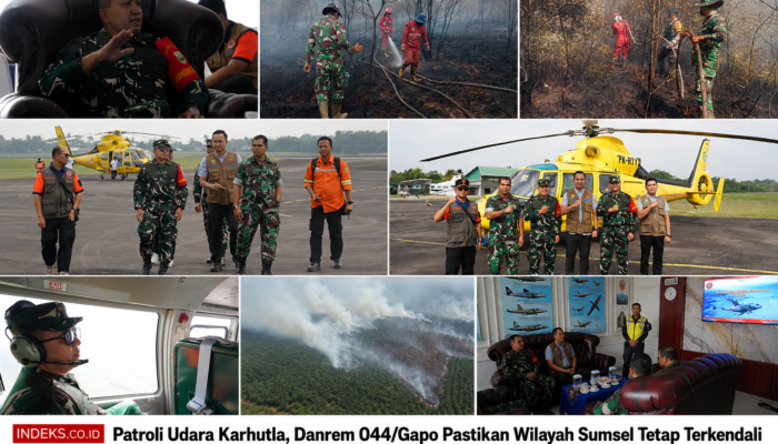 Patroli Udara Karhutla, Danrem 044/Gapo Pastikan Wilayah Sumsel Tetap Terkendali