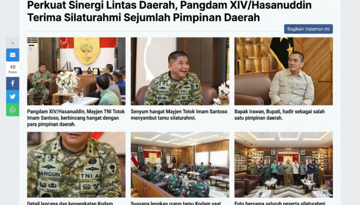 Perkuat Sinergi Lintas Daerah, Pangdam XIV/Hasanuddin Terima Silaturahmi Sejumlah Pimpinan Daerah