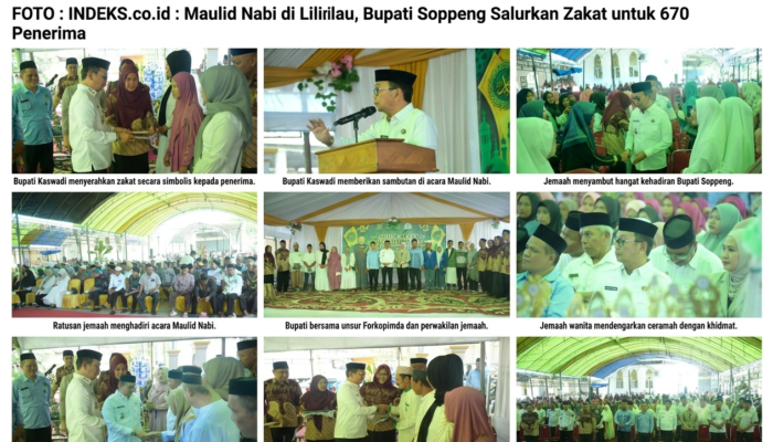 Maulid Nabi di Lilirilau, Bupati Soppeng Salurkan Zakat untuk 670 Penerima