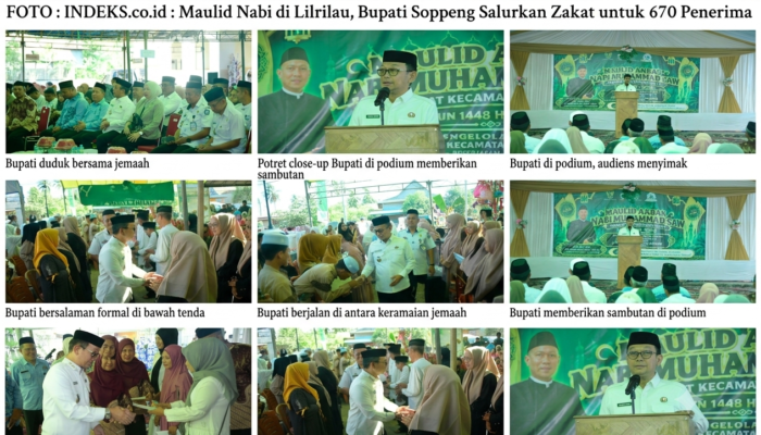 Maulid Nabi di Lilirilau, Bupati Soppeng Salurkan Zakat untuk 670 Penerima