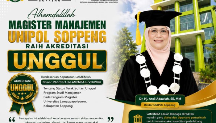 Selamat, Magister Manajemen Unipol Soppeng Resmi Berstatus Terakreditasi Unggul