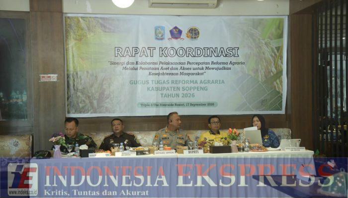 Rakor GTRA Soppeng, Bupati dan BPN Perkuat Layanan Pertanahan hingga Integrasi Data NIB-NOP