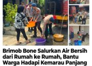 Brimob Bone Salurkan Air Bersih dari Rumah ke Rumah, Bantu Warga Hadapi Kemarau Panjang