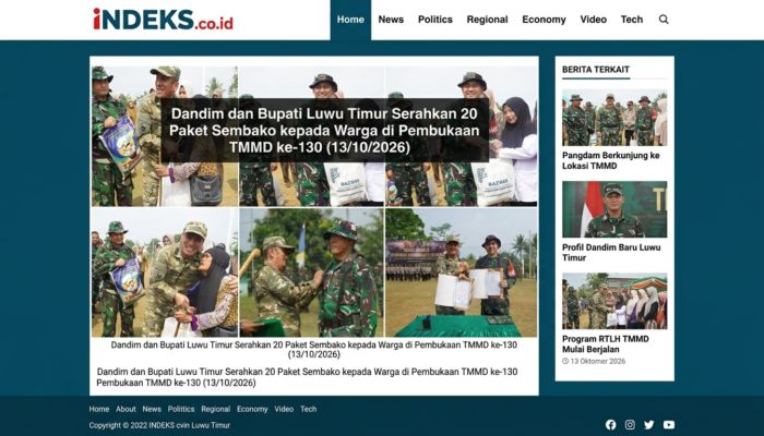 Dandim dan Bupati Luwu Timur Serahkan 20 Paket Sembako kepada Warga di Pembukaan TMMD ke-130