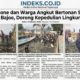 Brimob Bone dan Warga Angkut Bertonan Sampah di Pelabuhan Bajoe, Dorong Kepedulian Lingkungan Pesisir