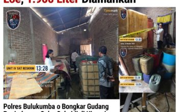 Polres Bulukumba Bongkar Gudang Penimbunan Solar Subsidi di Ujung Loe, 1.900 Liter Diamankan