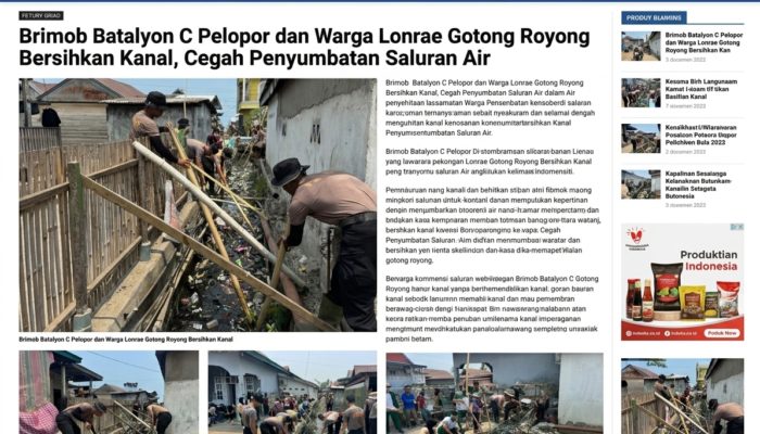 Brimob Batalyon C Pelopor dan Warga Lonrae Gotong Royong Bersihkan Kanal, Cegah Penyumbatan Saluran Air