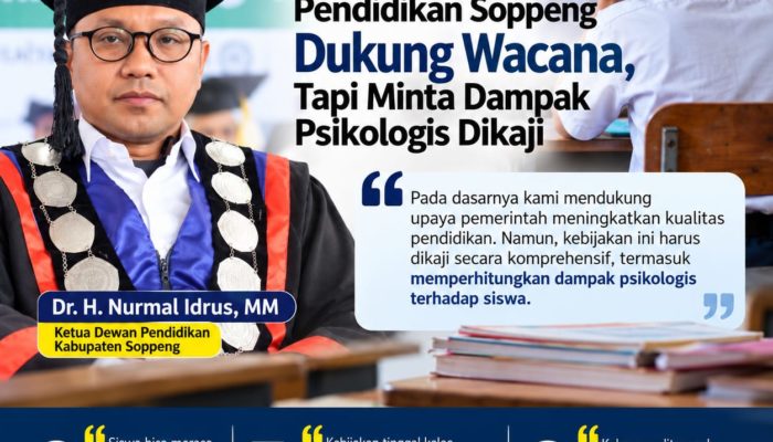 Dewan Pendidikan Soppeng Dukung Wacana Siswa Tak Otomatis Naik Kelas, Tapi Minta Dampak Psikologis Dikaji
