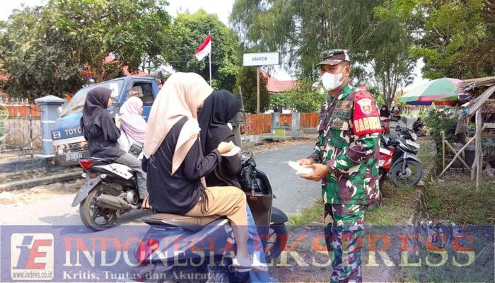 Cegah Dampak Kabut Asap Karhutla, Kodim 1403/Palopo Bagikan Ribuan Masker kepada Warga