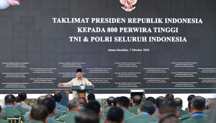 Presiden Prabowo Sampaikan Taklimat kepada 800 Perwira Tinggi TNI-Polri
